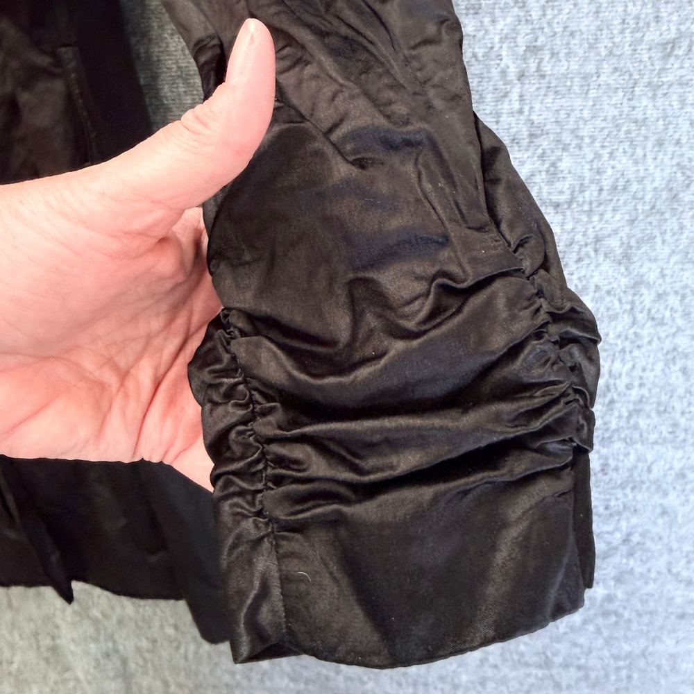 INC International Concepts Womens XL Black Ruched Sleeve Trench Coat Jacket - Picture 11 of 16